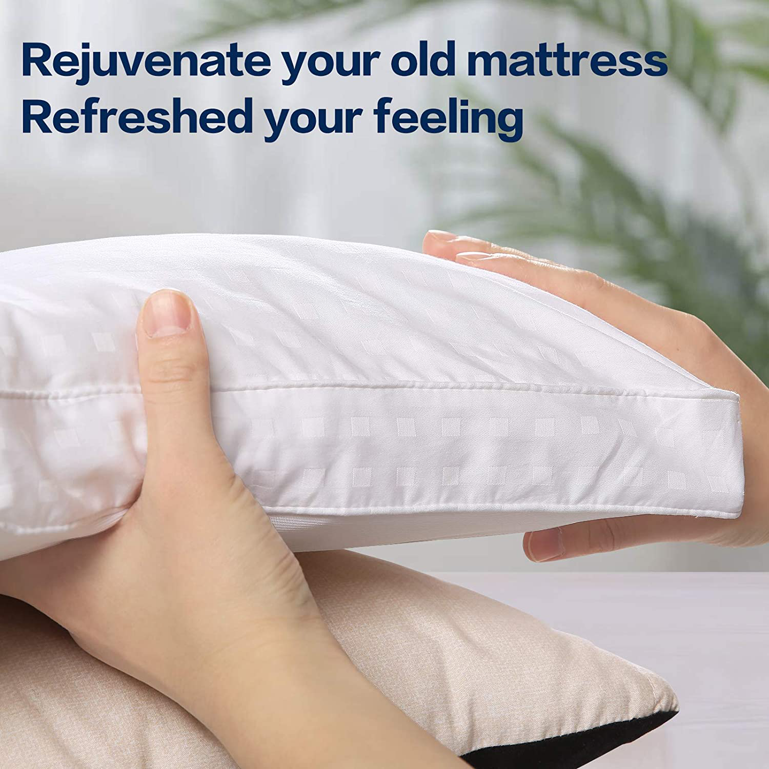 COHOME King Size Mattress Topper Extra Thick Cooling Mattress Pad 400TC Cotton Top Plush Down Alternative Fill Pillow Top Mattress Cover with 8-21 Inch Deep Pocket (78x80 Inches, White-Classic)