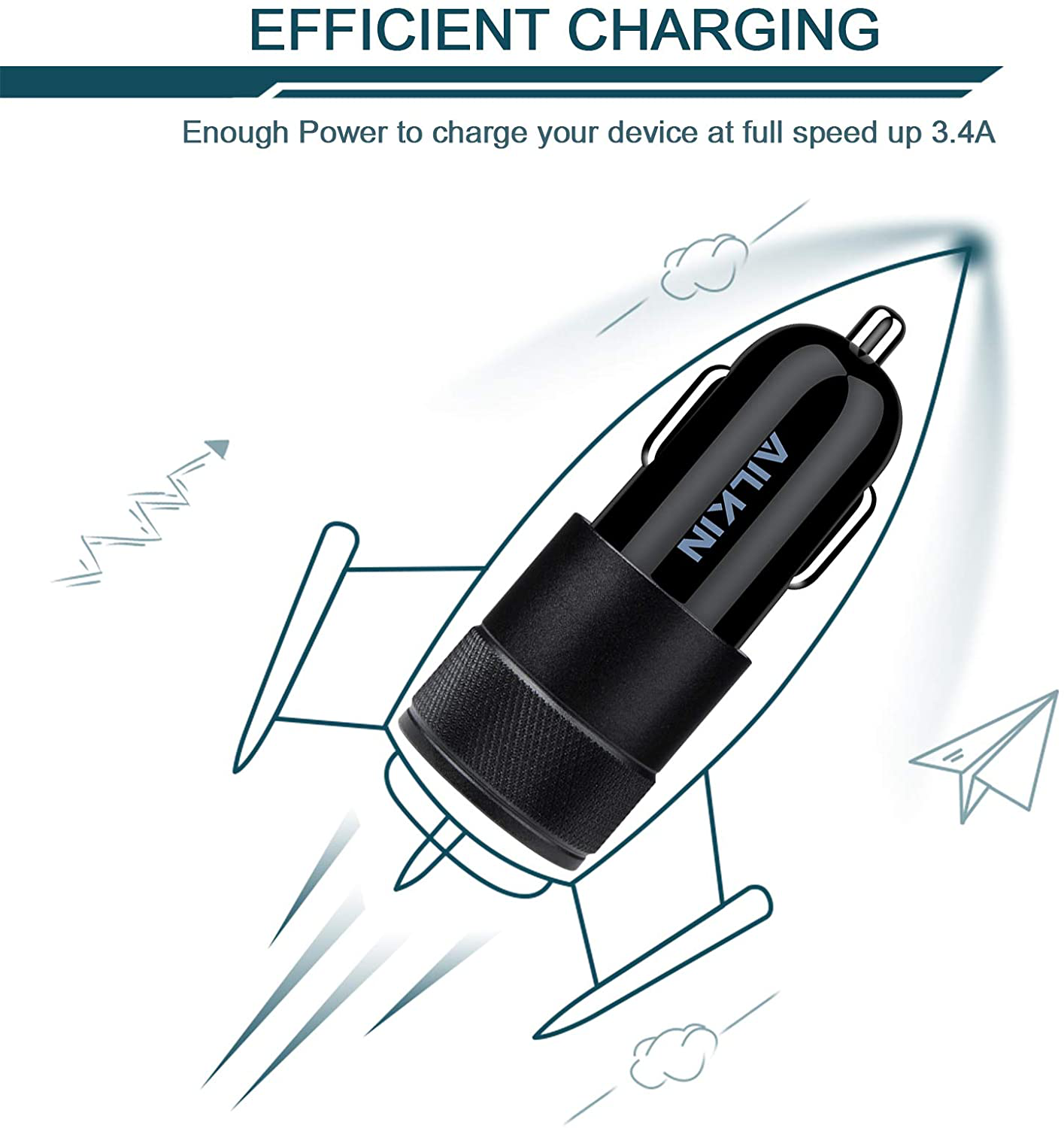 Car Charger, [2Pack] 3.4a Fast Charge Dual Port USB Cargador Carro Lighter Adapter for iPhone X XR XS Max 8 Plus 7s 6s 12 11 Pro Max, iPad, Samsung Galaxy S21+ S10 Plus S7 j7 S10e S9 Note 8, LG, GPS