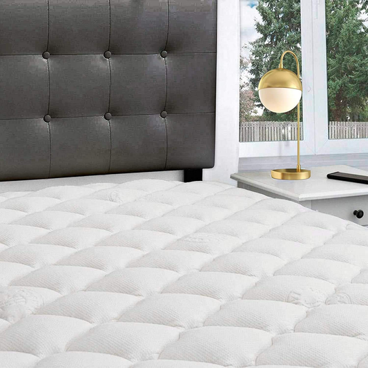 eLuxurySupply Double Thick Rayon Bamboo Mattress Topper with Fitted Skirt - Extra Plush Cooling Bamboo Mattress Pad - Hypoallergenic Down Alternative Fill - Twin
