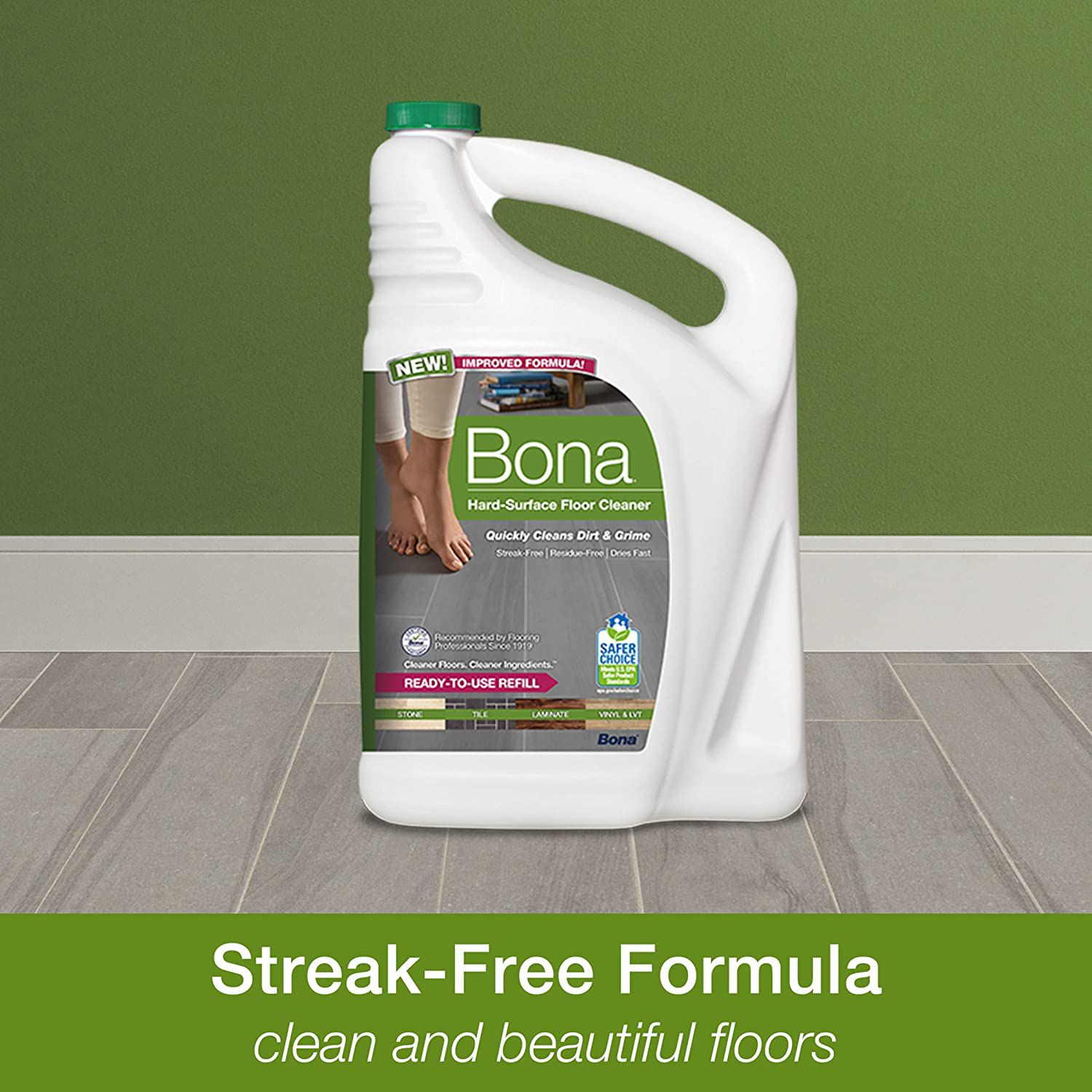 Bona Hard-Surface Floor Cleaner Refill, 128 Fl Oz (Pack of 1), Clear