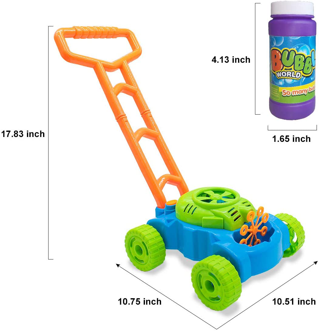 Lydaz Bubble Mower for Toddlers, Kids Bubble Blower Machine Lawn Games, Outdoor Push Toys, Halloween Christmas Birthday Toys Gifts for Preschool Baby Boys Girls