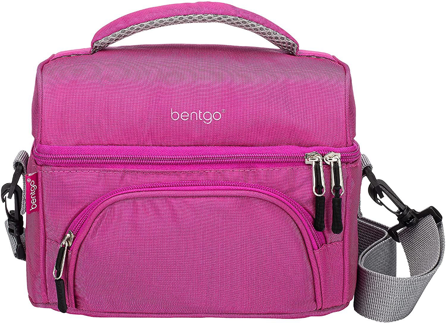 Bentgo Deluxe Lunch Bag - Durable and Insulated Lunch Tote with Zippered Outer Pocket, Internal Mesh Pocket, Padded and Adjustable Straps, & 2-Way Zippers - Fits All Bentgo Lunch Boxes (Blue)