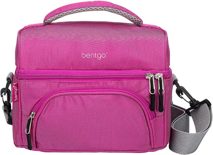 Bentgo Deluxe Lunch Bag - Durable and Insulated Lunch Tote with Zippered Outer Pocket, Internal Mesh Pocket, Padded and Adjustable Straps, & 2-Way Zippers - Fits All Bentgo Lunch Boxes (Blue)
