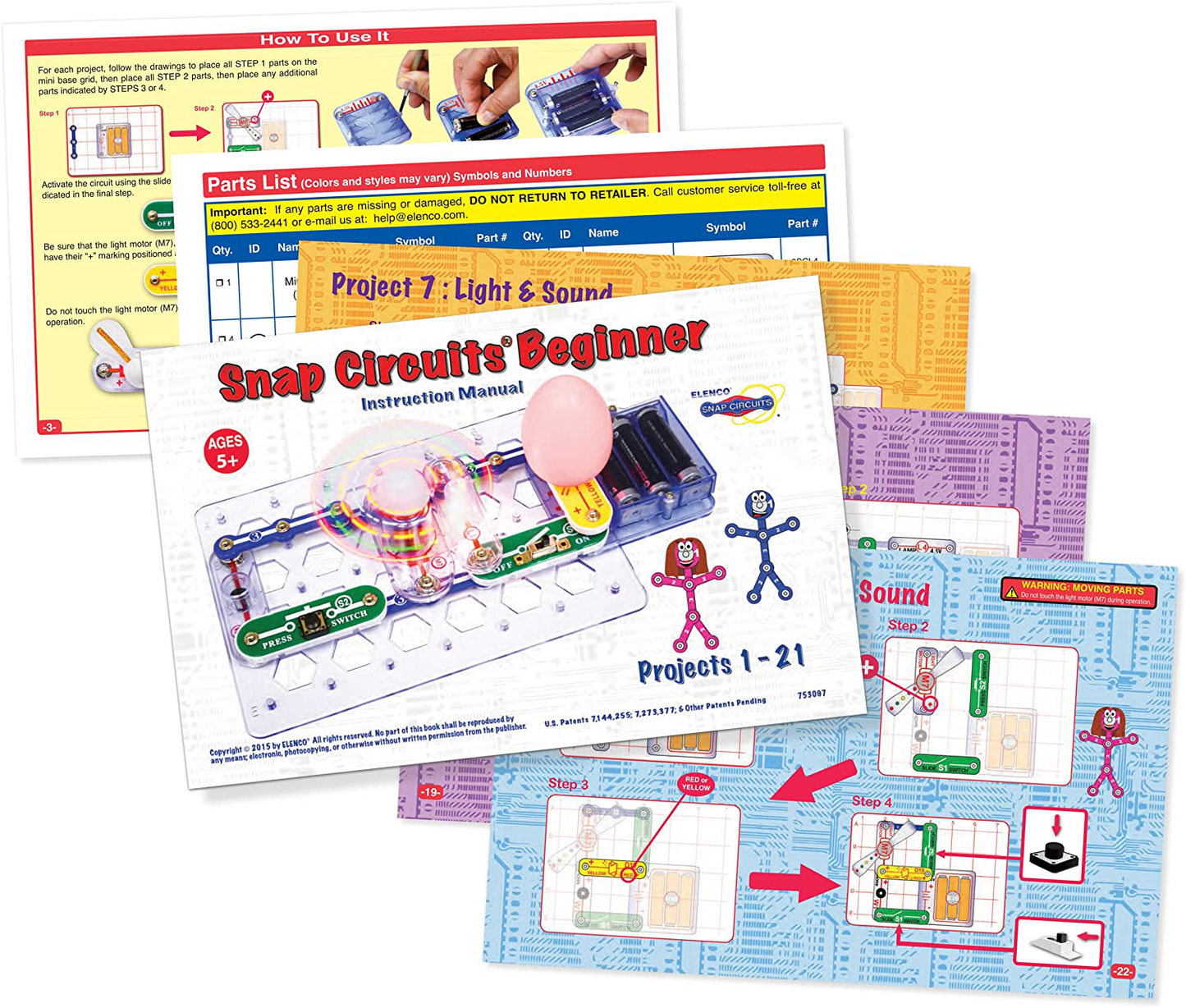 Snap Circuits Beginner, Electronics Exploration Kit, Stem Kit For Ages 5-9 (SCB-20)