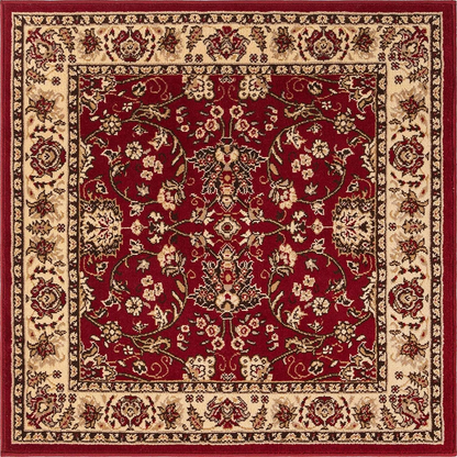 Unique Loom Kashan Traditional Floral Area Rug, 4 Feet, Burgundy/Ivory