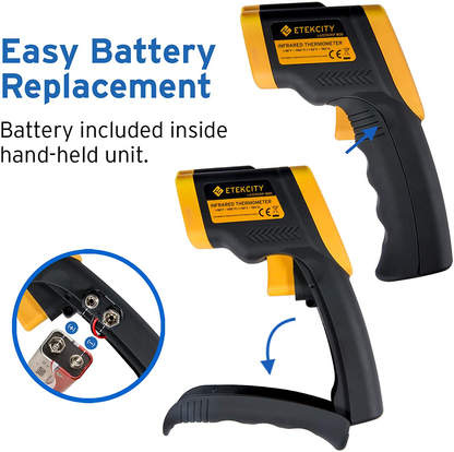 Etekcity Infrared Thermometer 800 (Not for Human) Non-Contact Digital Temperature Gun,16:1 DTS Ratio, 58℉ to 1382℉(-50℃ to 750℃), Yellow and Black