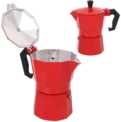 6 Cup Coffee Maker, Italian Style Coffee Maker, Moka Coffee Maker, Coffee Maker Tool, Quick Cleaning Pot for Home Office (Black)