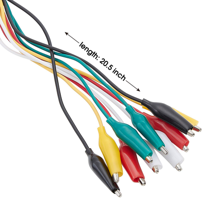 WGGE WG-026 10 Pieces and 5 Colors Test Lead Set & Alligator Clips,20.5 inches (3 Pack)