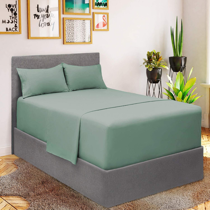 Mellanni Bed Sheet Set - Brushed Microfiber 1800 Bedding - Wrinkle, Fade, Stain Resistant - 3 Piece (Twin, Baby Blue)