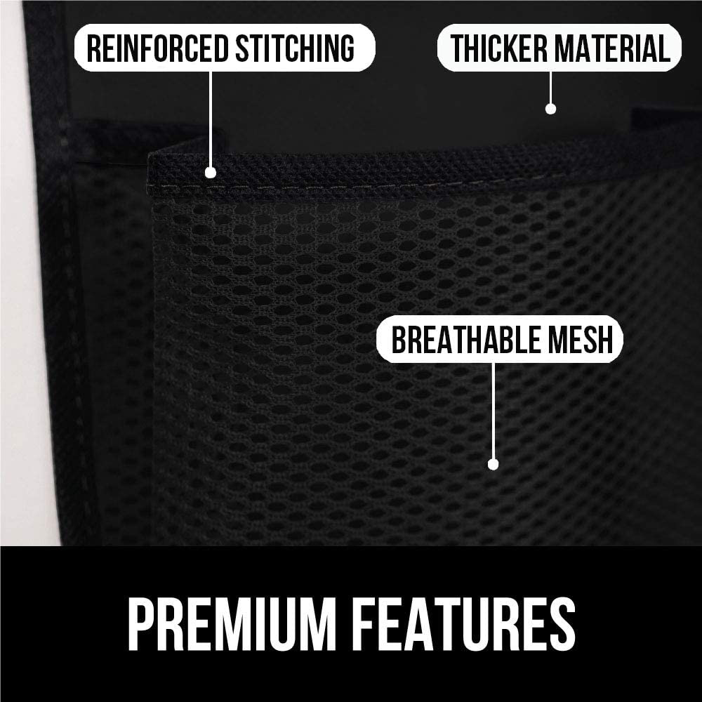 Gorilla Grip Large 24 Pocket Shoe Organizer, Breathable Mesh, Holds Up to 40 Pounds, Sturdy Hooks, Space Saving, Over Door, Storage Rack Hangs on Closets for Shoes, Sneakers or Home Accessories, Black