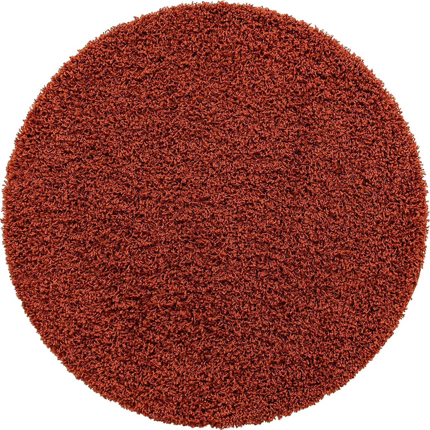 Unique Loom Solo Solid Shag Collection Area Modern Plush Rug Lush & Soft, 4' 0 x 4' 0, Terracotta