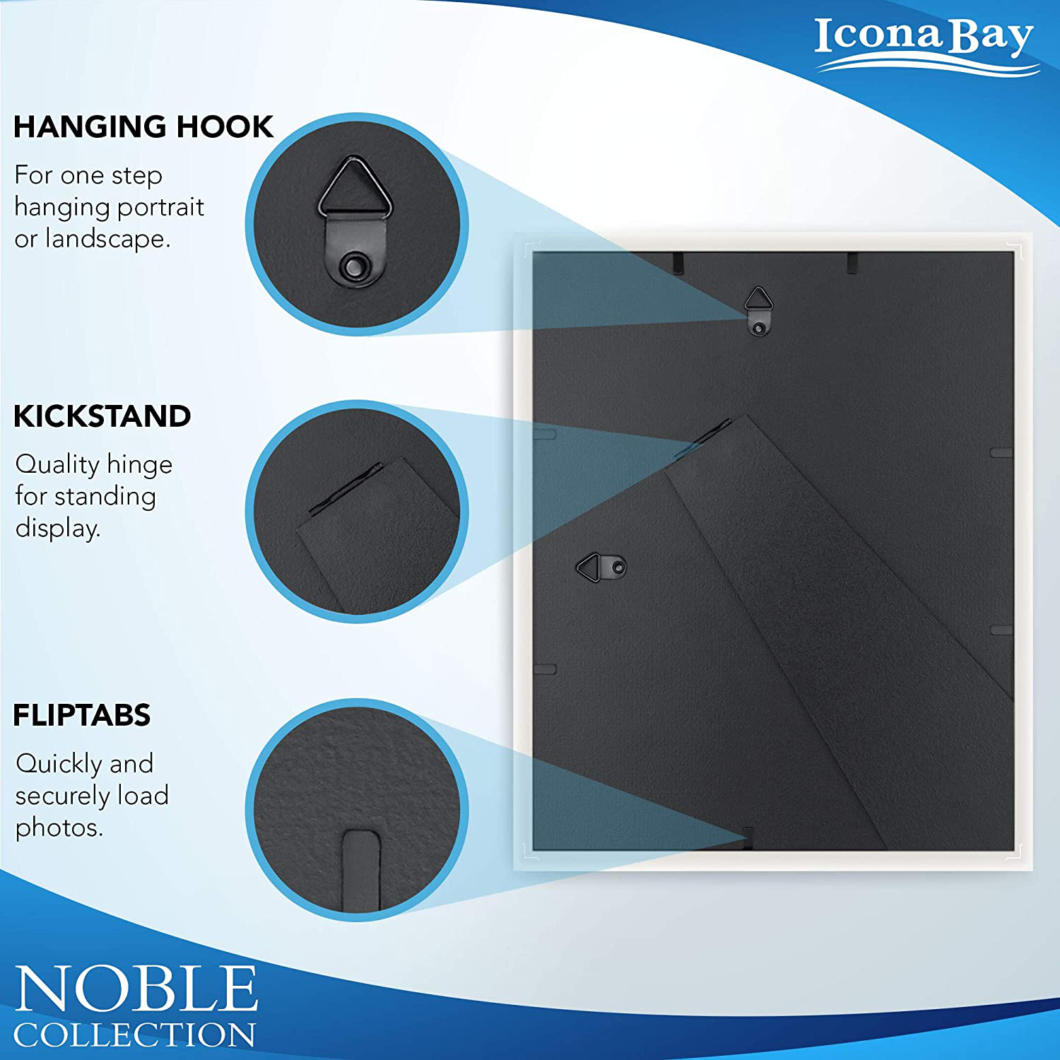 Icona Bay 8x10 Picture Frames (Silver, 6 Pack), Modern Professional Frame Set, Noble Collection