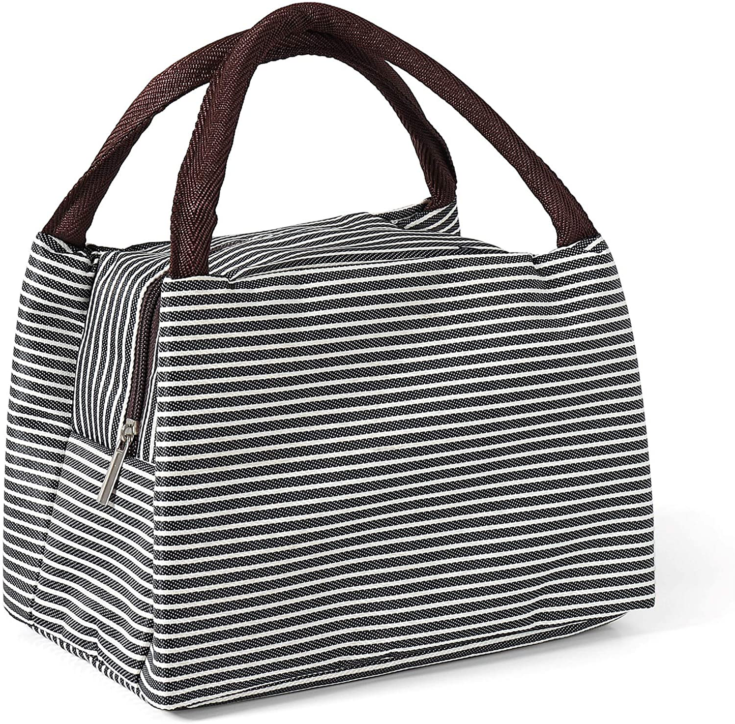 Lunch Bag Tote - Insulated Waterproof Work Containers for Men and Women - Stylish Canvas Food Organizer (Black)