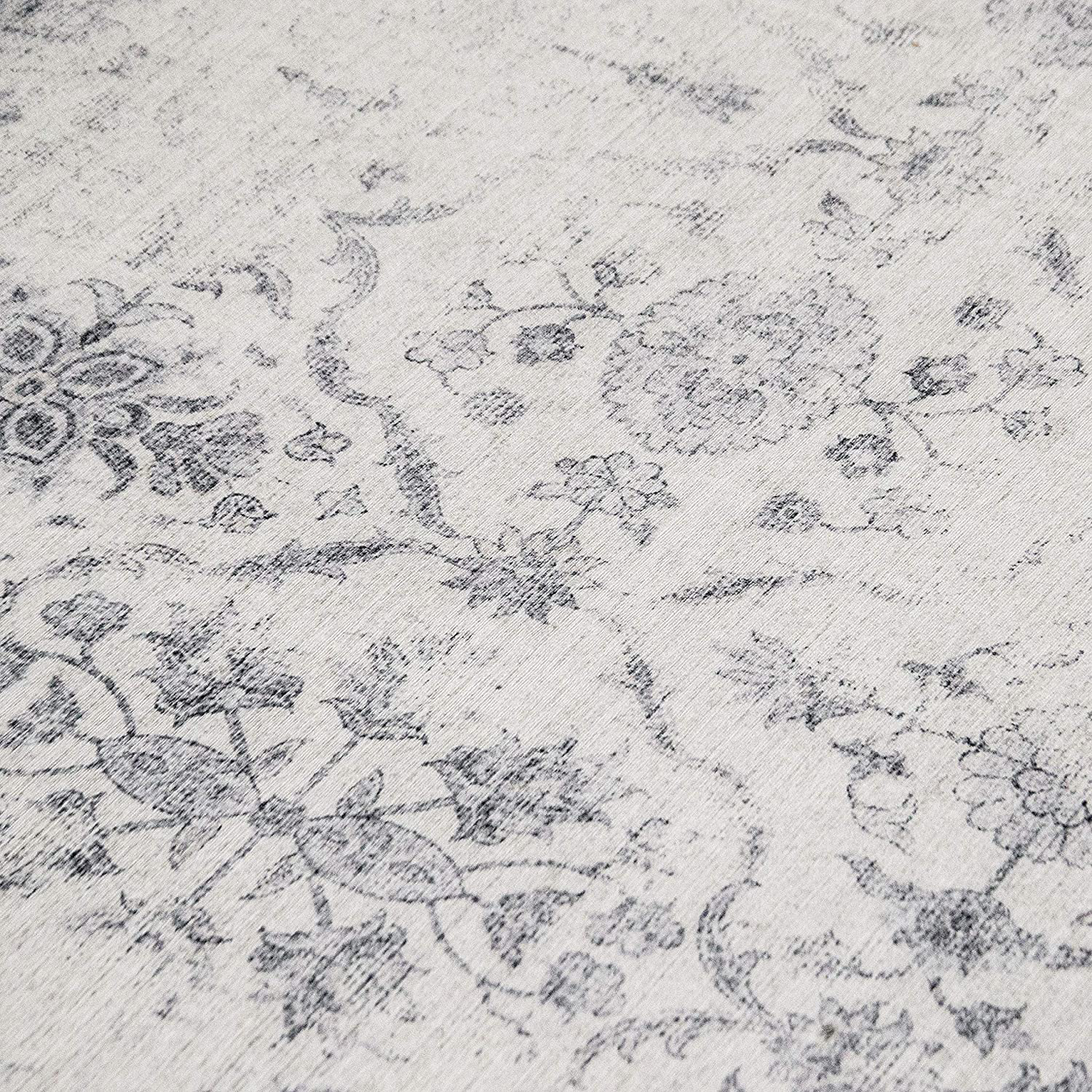 ReaLife Machine Washable Rug - Stain Resistant, Non-Shed - Eco-Friendly, Non-Slip, Family & Pet Friendly - Made from Premium Recycled Fibers - Vintage Distressed Trellis - Ivory-Grey, 2'6"x6'