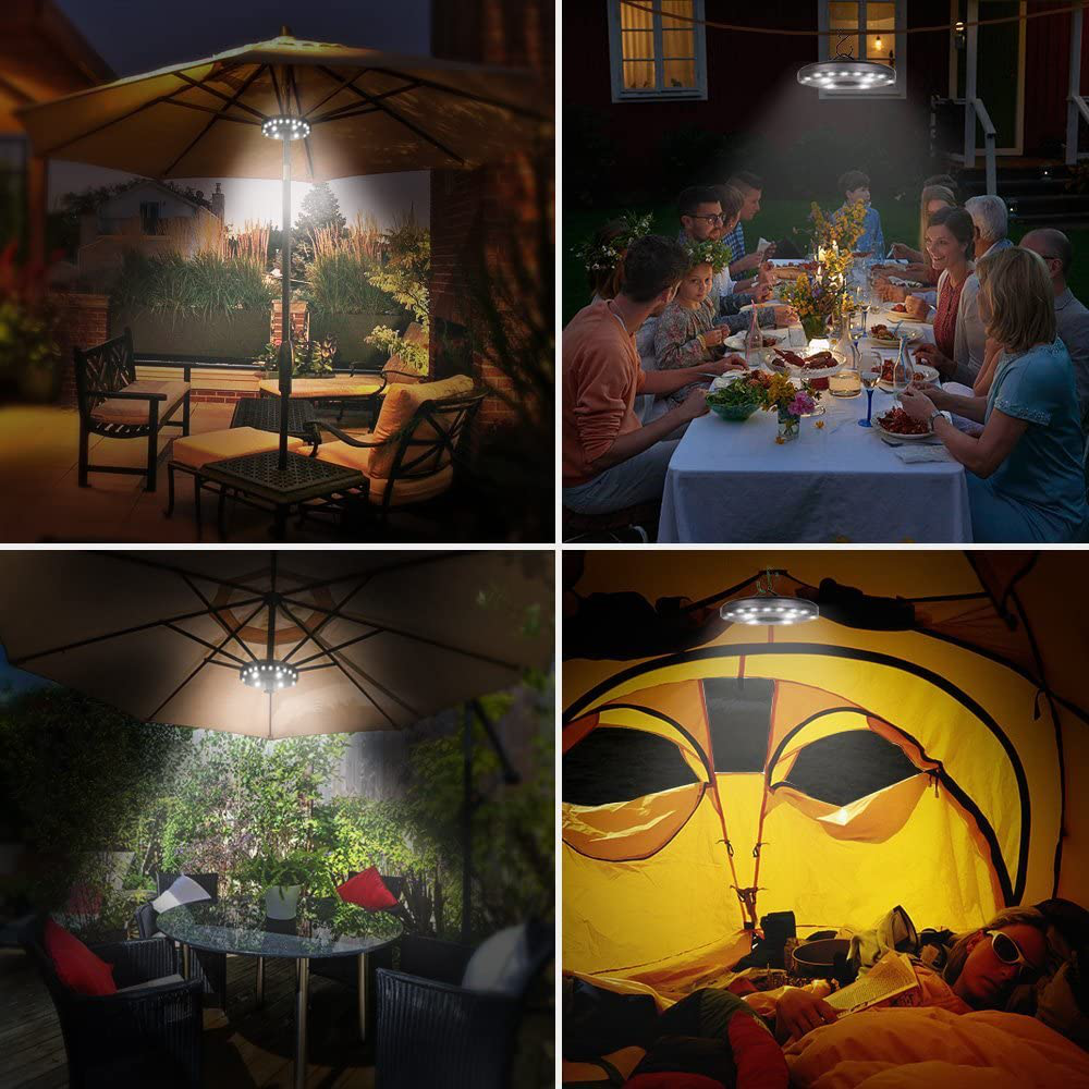  Patio Umbrella Light 3 Brightness Modes Cordless 28 LED Lights at 200 lumens