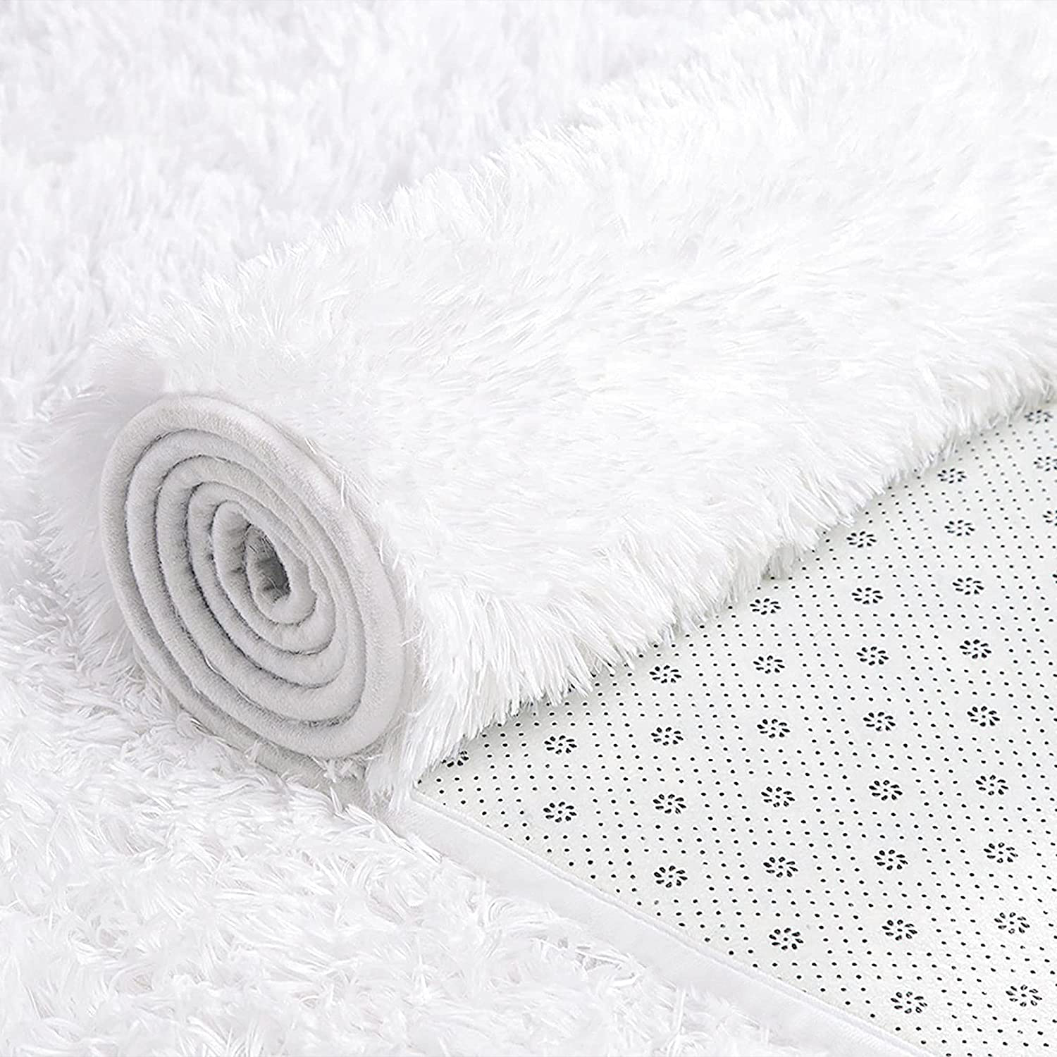 GKLUCKIN Shag Ultra Soft Area Rug, Fluffy 6'X9' Black Rugs Fuzzy Indoor Large Faux Fur Rugs Non-Skid Furry Carpets for Living Room Bedroom Nursery Kids Playroom Decor