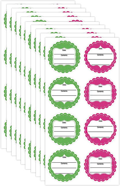 2 Inch Round Canning Labels,Containers Labels,Labels for Mason Jar,Bottles,Writable Food Stickers,Set of 80