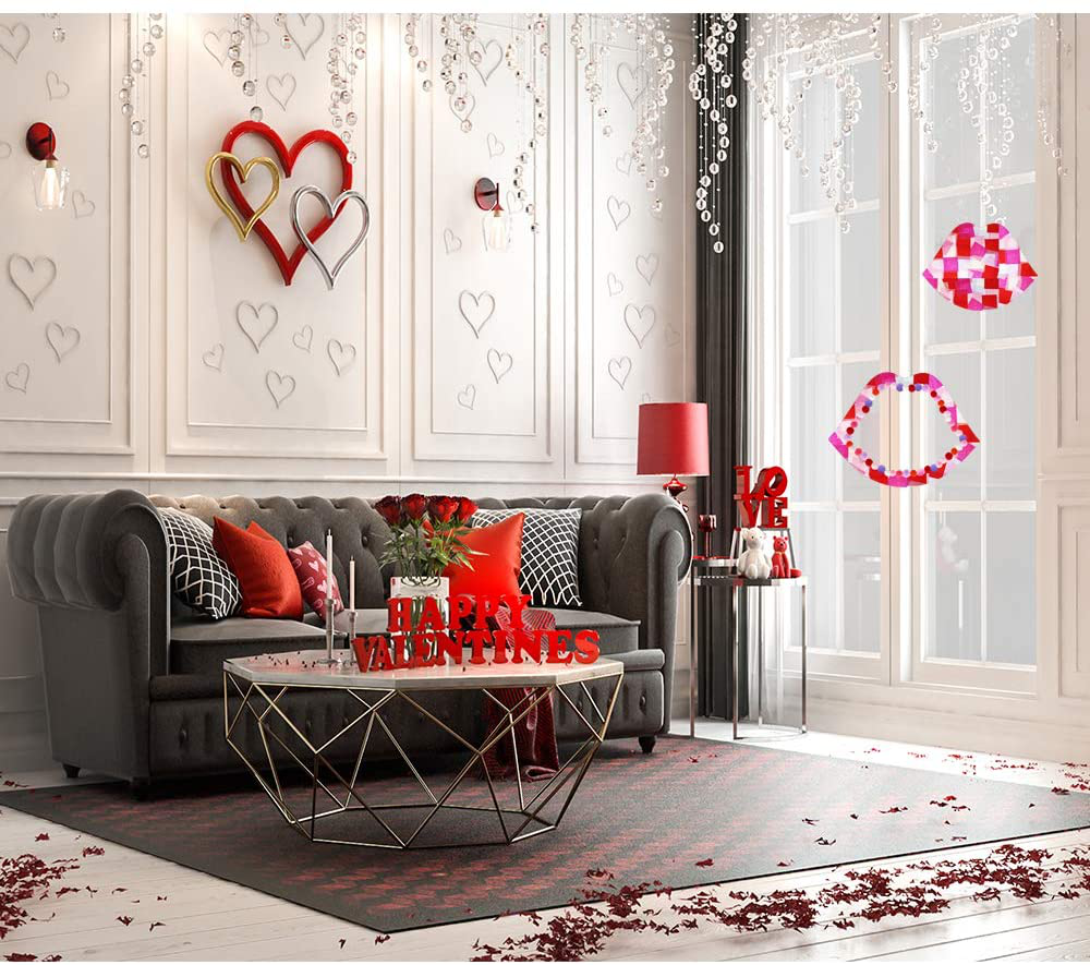 Exquiss Valentine Tissue Paper Suncatchers Craft Valentine’s Day Suncatchers Lips Suncatchers Craft for Kids Craft DIY Crafts