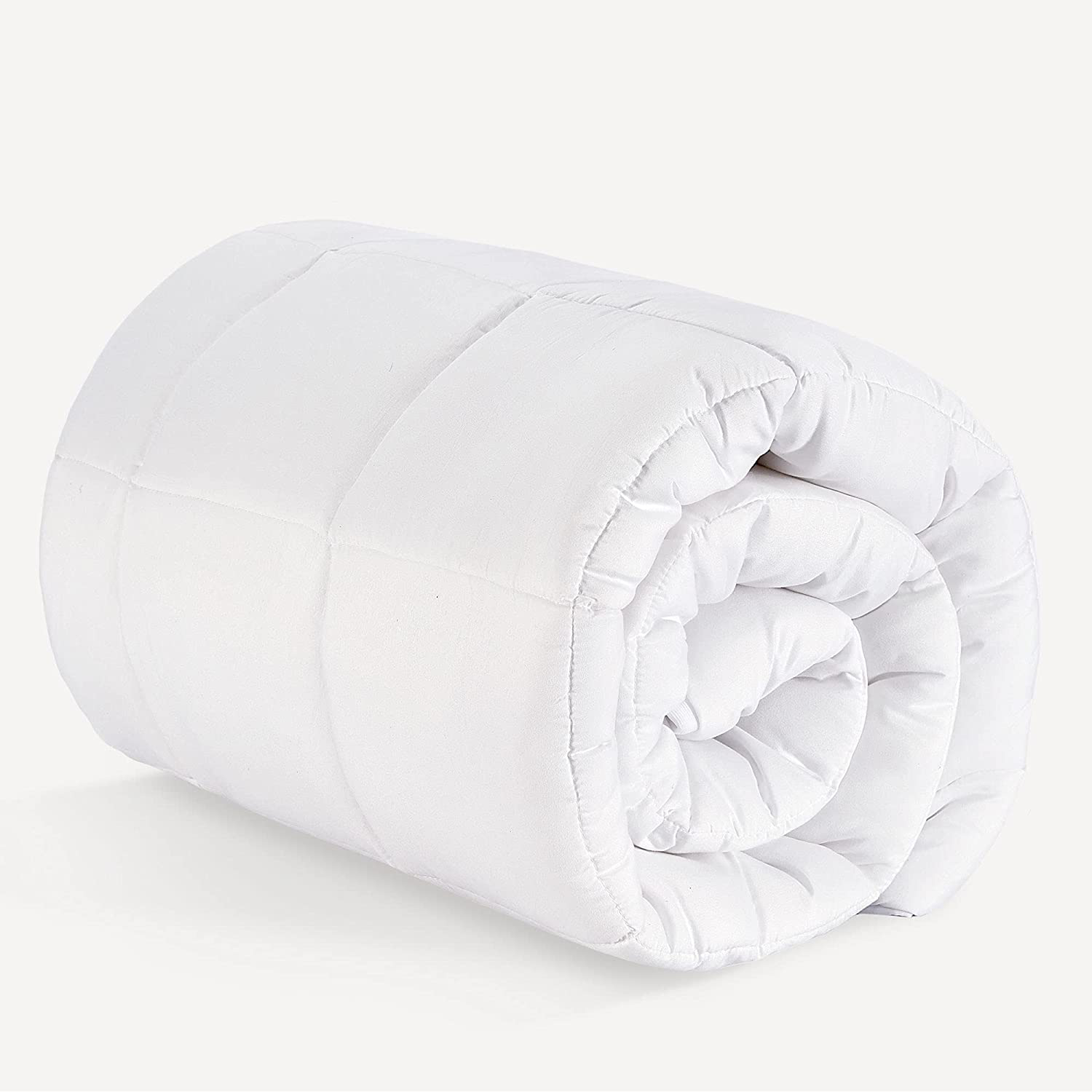 SONIVE Quilted Mattress Pad Soft Fluffy Pillow Top Mattress Cover Down Alternative Fill Topper Streches up to 21 Inches Deep Pocket (White, Cal King)