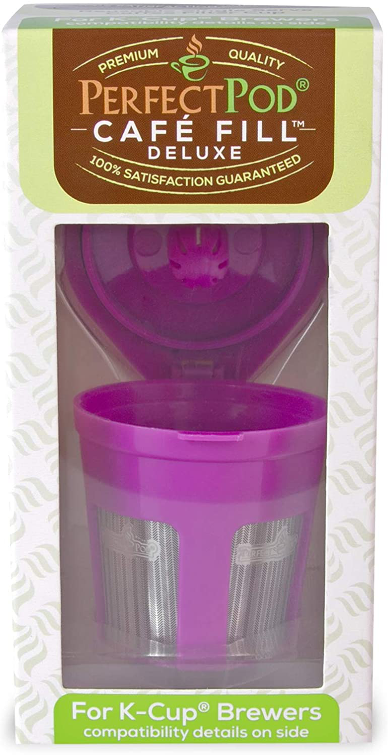 Cafe Fill Deluxe by Perfect Pod Reusable K Cup Coffee Pod | Compatible with Keurig 2.0 1.0 K-Mini Plus K-Classic K-Elite K-Latte K-Compact K-Cafe & Select Other Single Serve Coffee Makers