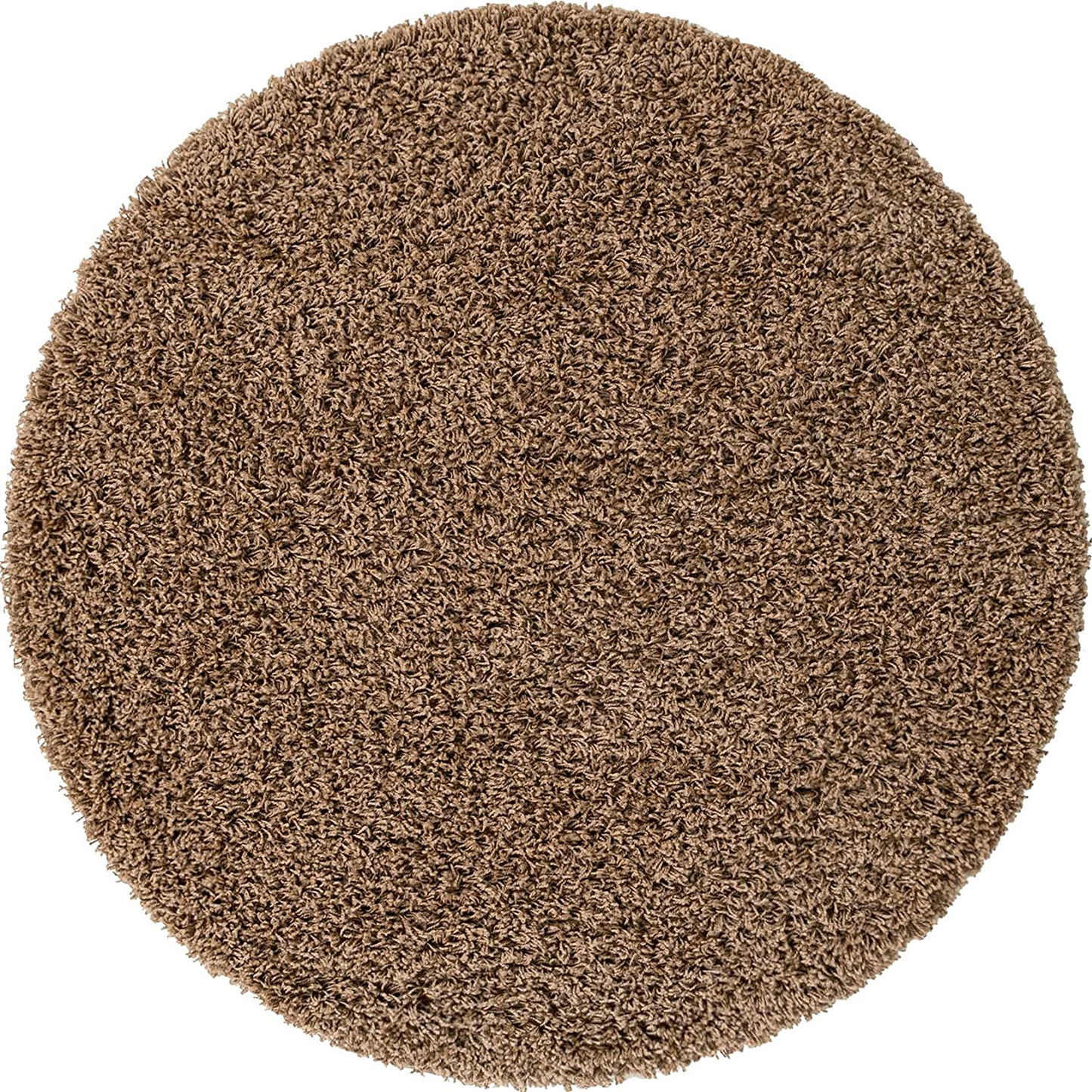 Unique Loom Solo Solid Shag Collection Area Modern Plush Rug Lush & Soft, 4' 0 x 4' 0, Cocoa