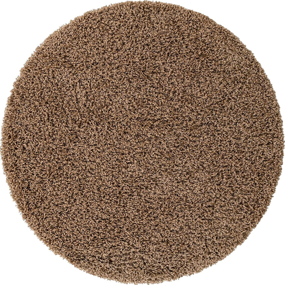 Unique Loom Solo Solid Shag Collection Area Modern Plush Rug Lush & Soft, 4' 0 x 4' 0, Cocoa
