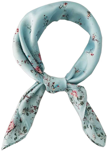 FONYVE Silk Feeling Scarf Medium Square Satin Head Scarf for Women 27.5 × 27.5 inches