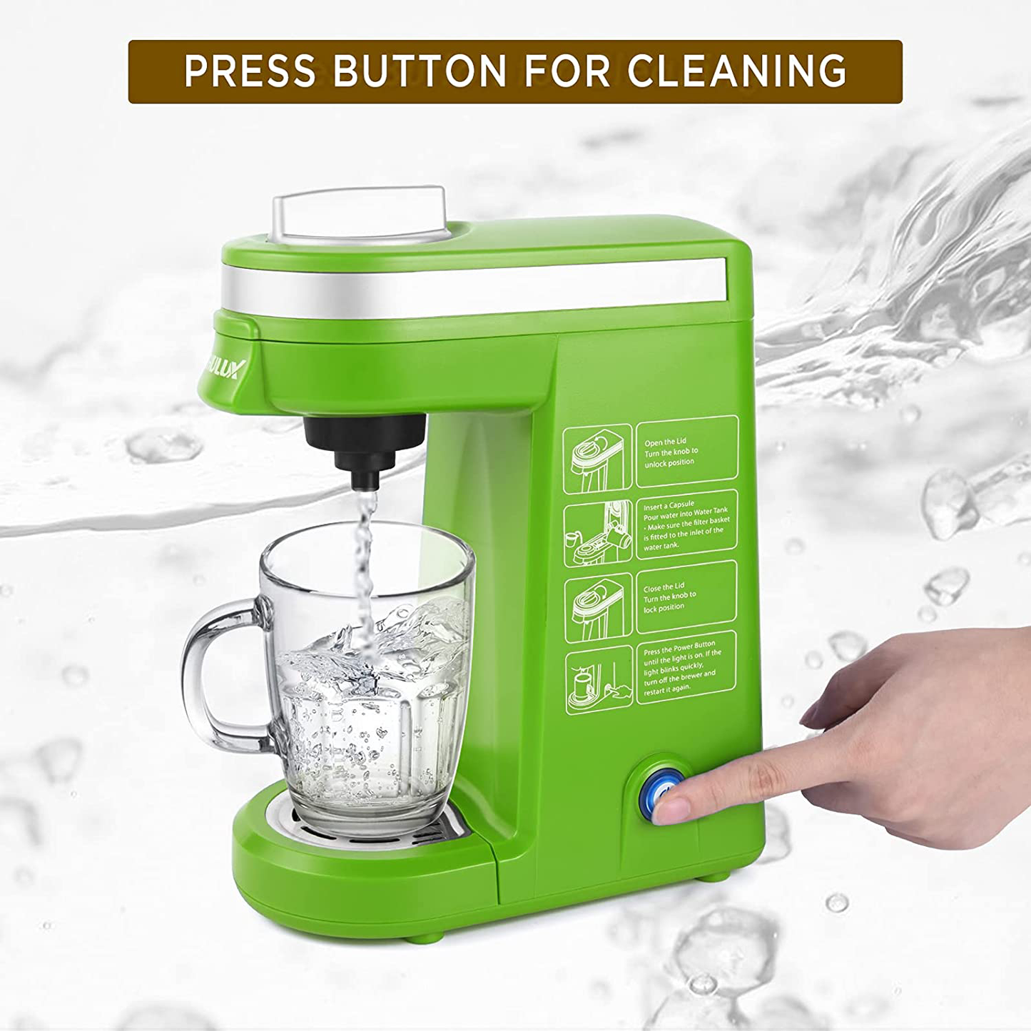 CHULUX Coffee Maker Single-Serve Coffee Machine for Capsule,Orange