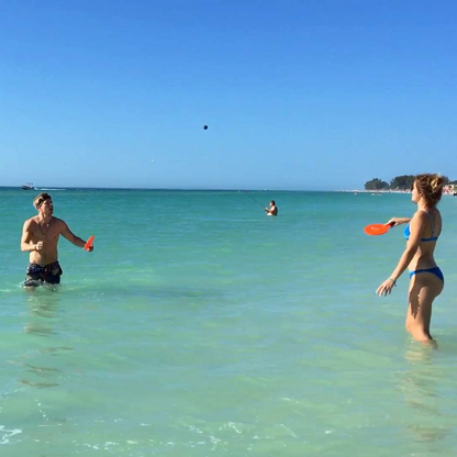 Funsparks Paddle Ball Game Jazzminton Beach for Family and Friends – 2 Paddles, 2 Birdies, 1 Ball and Carry Bag – Wind Birdie Included for Windy Days – Racquet Game for All Ages