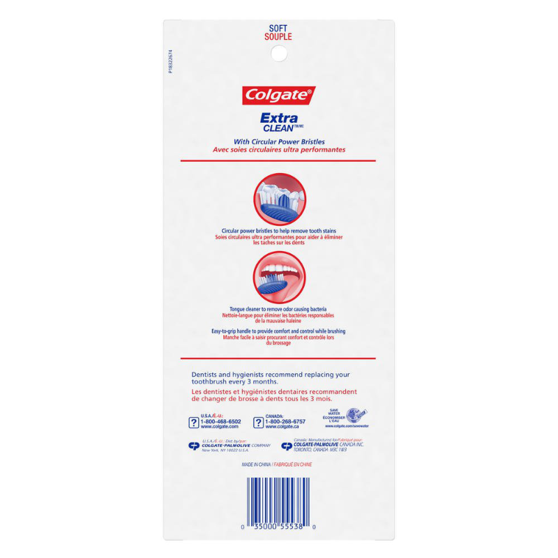 6 Pack Soft Or Medium Bristle Colgate Extra Clean Toothbrushes