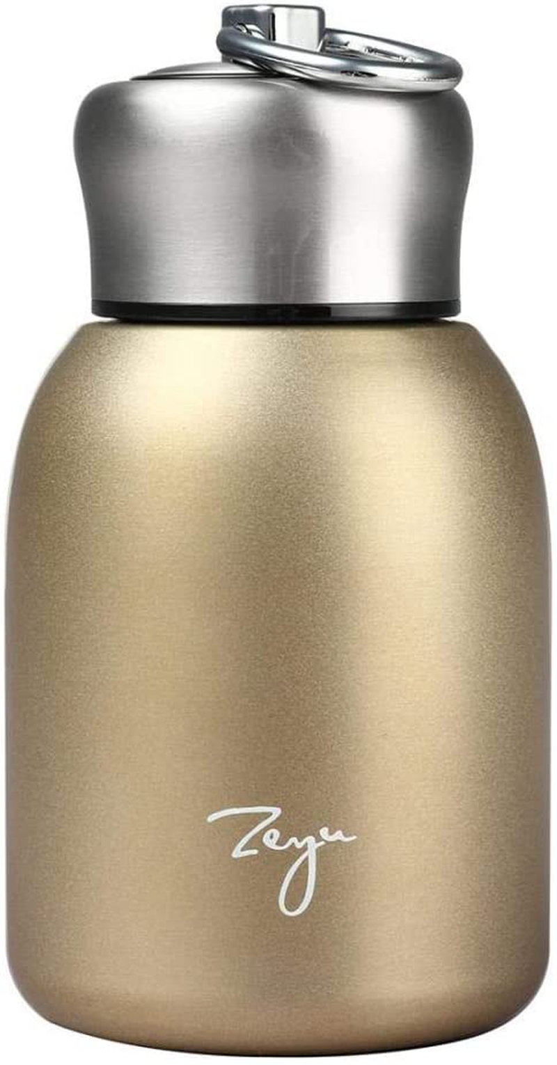Mini 9 oz Stainless Steel Water Bottle, 280ML Vacuum Insulated Water Bottle Leak Proof Sport Tumbler Cup Hot and Cold Water Bottle (Silver)