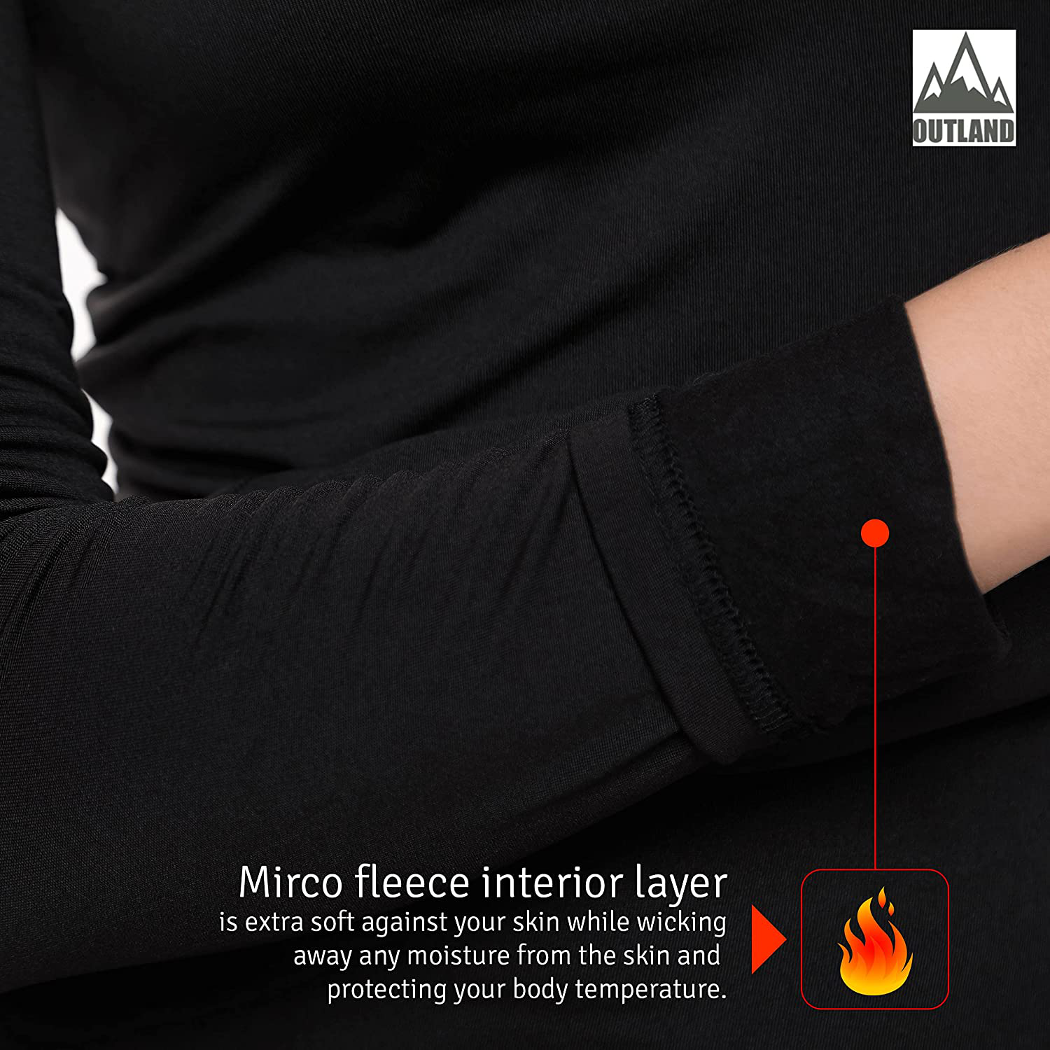 Women Thermal Underwear Top by Outland; Base Layer; Soft Lightweight Warm Fleece