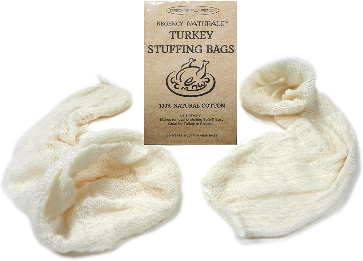 Regency Wraps Natural Turkey Stuffing Bags, 100% cotton, 2 count, 18"