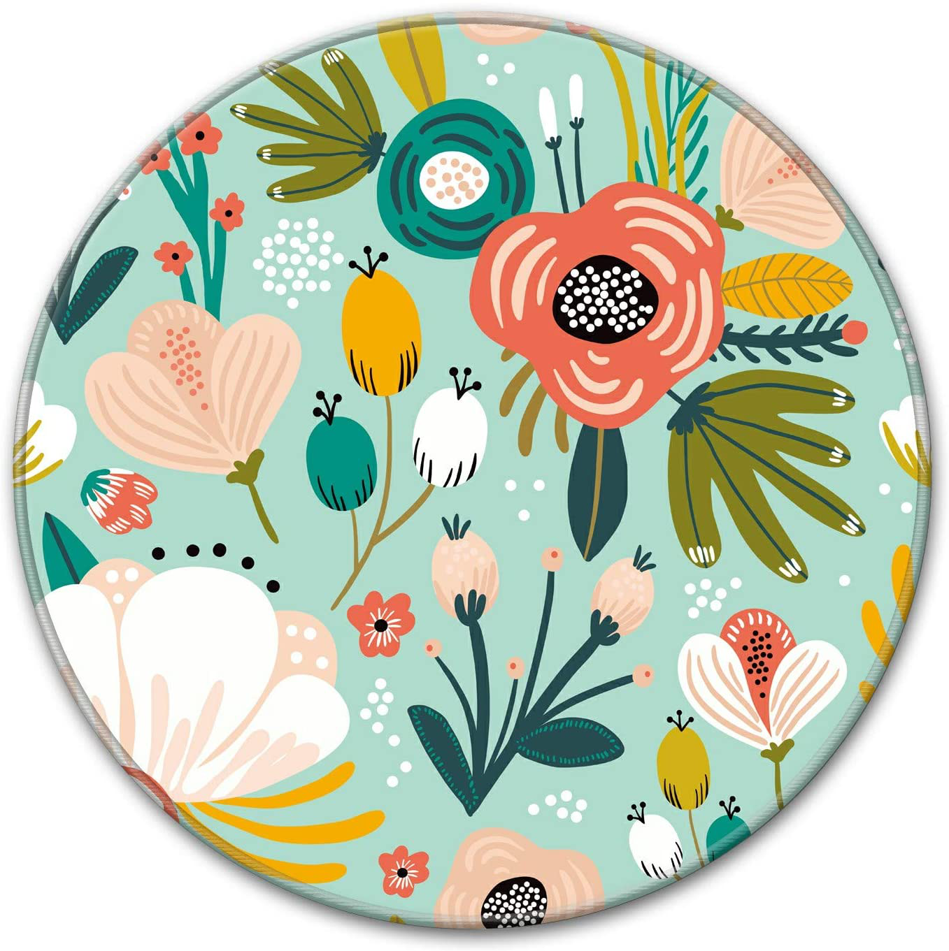 HOPONY Mouse Pad with Stitched Edge, Premium-Textured Mouse Mat with Waterproof Non-Slip Rubber Base, Cute Round Mousepad for Laptop Computer Office Desk Accessories,7.9 x 7.9 inch, Blue Marble