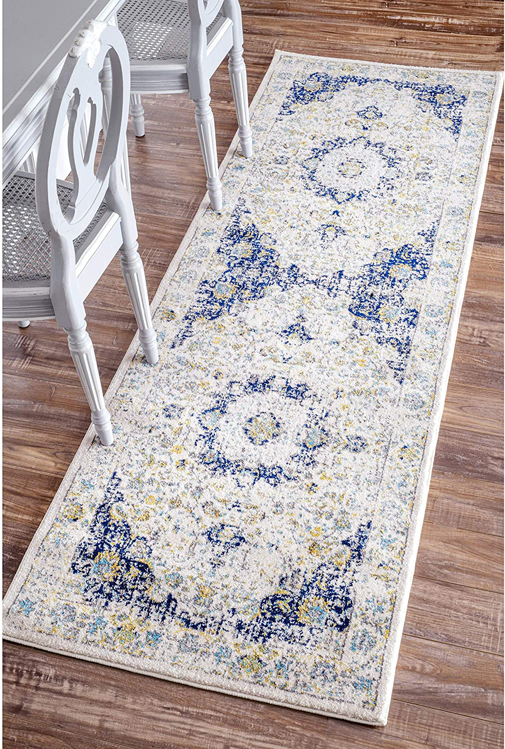 nuLOOM Paisley Vintage Persian Runner Rug, 2' 6" x 10', Blue