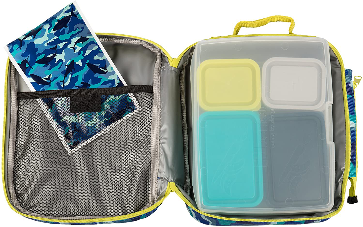 Bentology Lunch Box for Kids - Insulated Lunch Bag Tote With Handle and Pockets - Fits Bento Boxes - Pirate Skulls