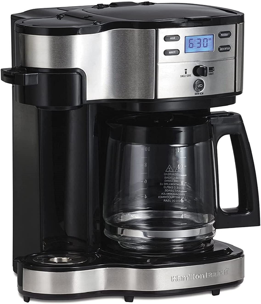 Hamilton Beach 2-Way Brewer Coffee Maker, Single-Serve and 12-Cup Pot, Stainless Steel (49980A), Carafe