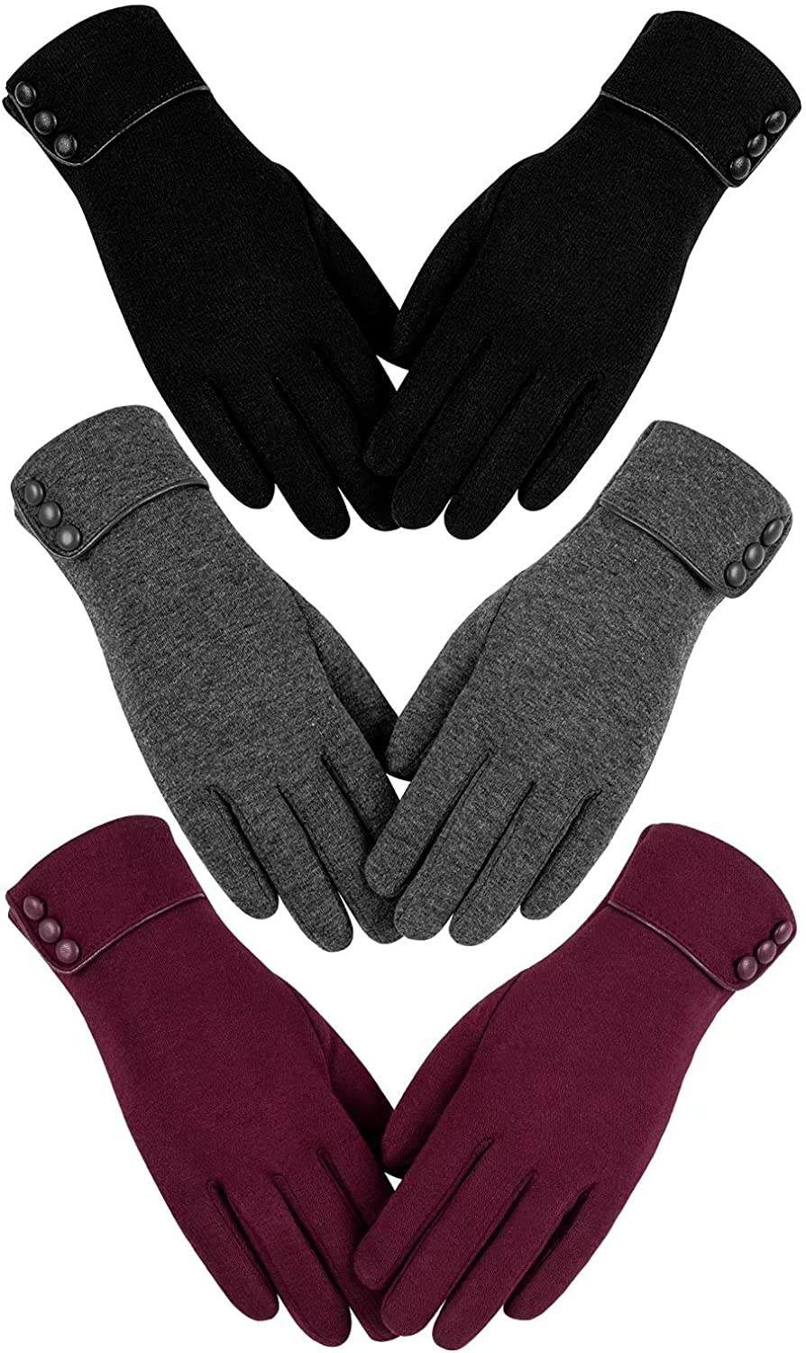 Women's Touchscreen Texting Fleece Lined Windproof Driving Gloves