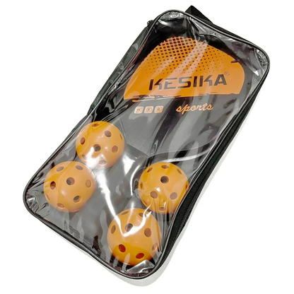 6 Piece Pickleball Paddle Set with 4 Pickleball Balls and Carrying Bag
