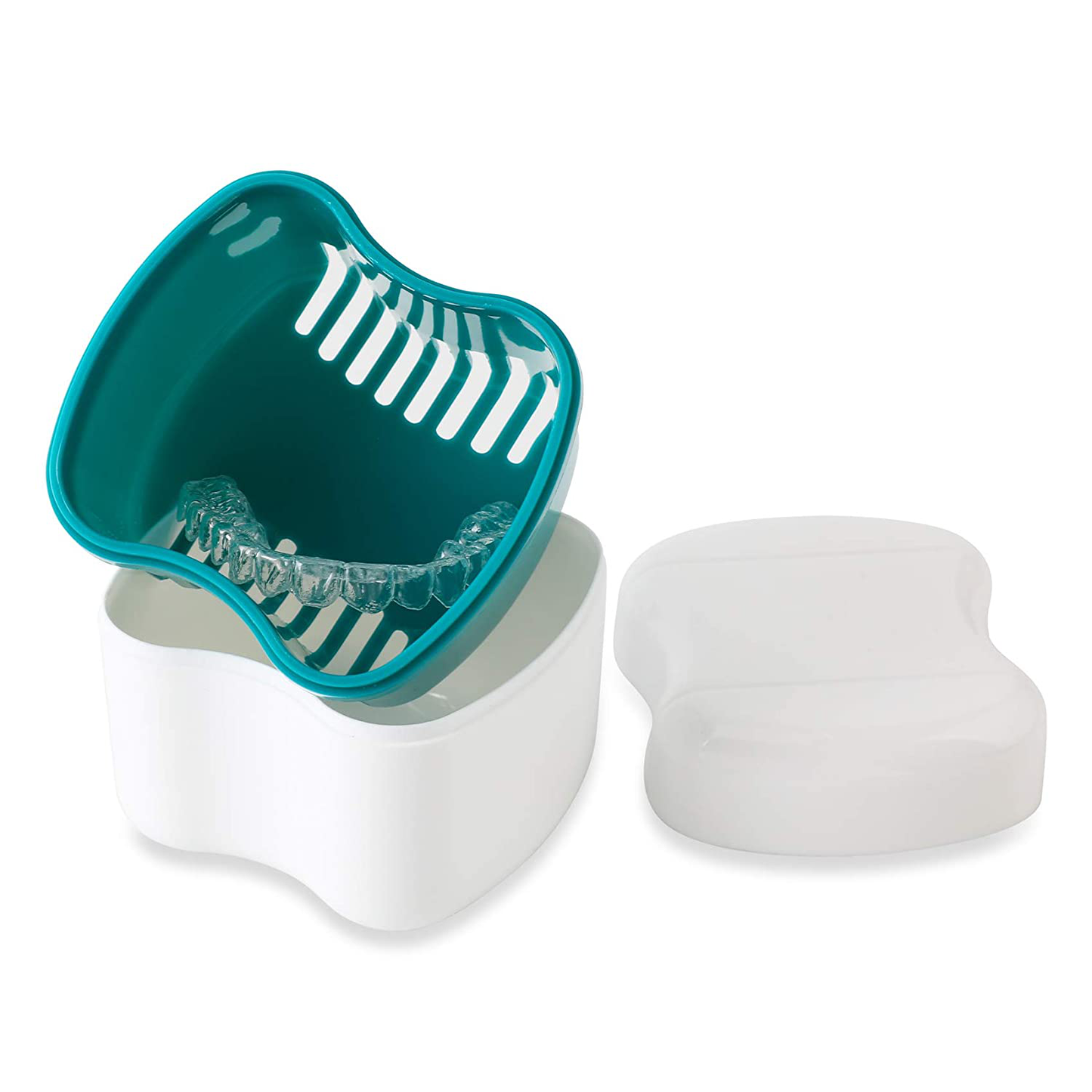 Dental Retainer Case Box Orthodontic Mouthguard Storage Case,Denture Retainer Container Teeth Bath Soaking Cup for Office|Travel|Household (Pink)