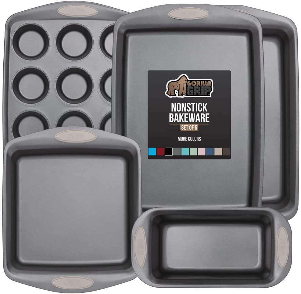 Multipack Gorilla Grip Bakeware Sets, Nonstick, Heavy Duty Carbon Steel