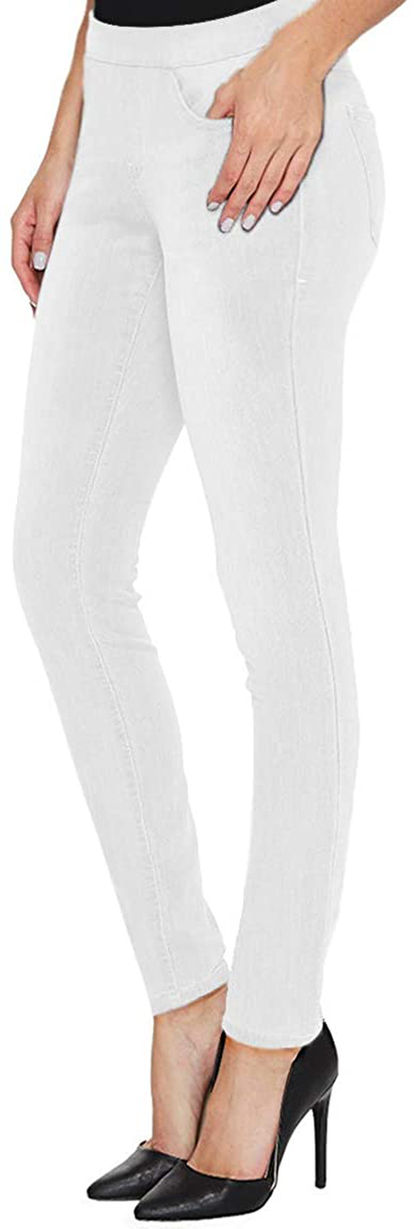 H&C Women Super Stretch Skinny Pull on Pant with Petite Regular and Long Inseam