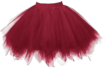 Honeystore Women's Short Vintage Ballet Bubble Puffy Tutu Petticoat Skirt