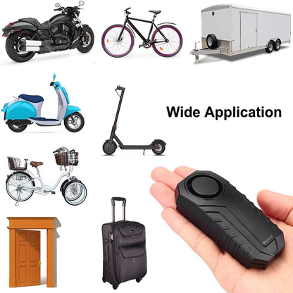 Wireless Vibration Motion Sensor 113dB Bike Alarm with Remote