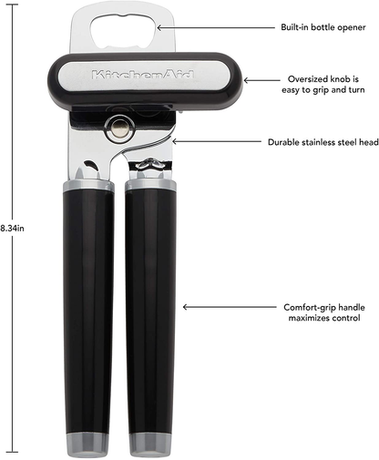 KitchenAid Classic Multifunction Can Opener / Bottle Opener, 8.34-Inch, Gray