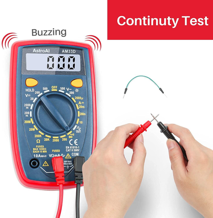 AstroAI Multimeter 2000 Counts Digital Multimeter with DC AC Voltmeter and Ohm Volt Amp Tester ; Measures Voltage, Current, Resistance; Tests Live Wire, Continuity