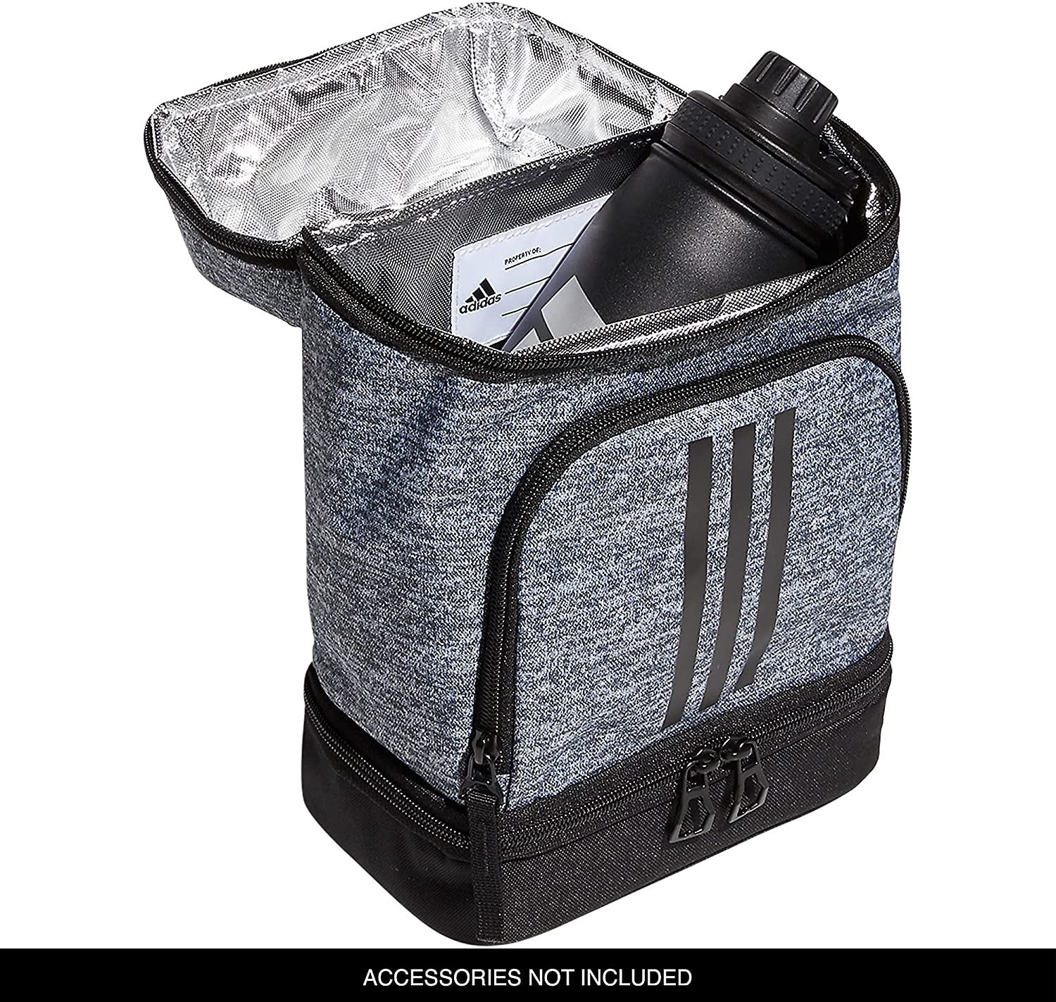 adidas Excel 2 Insulated Lunch Bag, Jersey Onix Grey/Black, One Size
