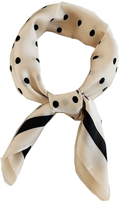 FONYVE Silk Feeling Scarf Medium Square Satin Head Scarf for Women 27.5 × 27.5 inches
