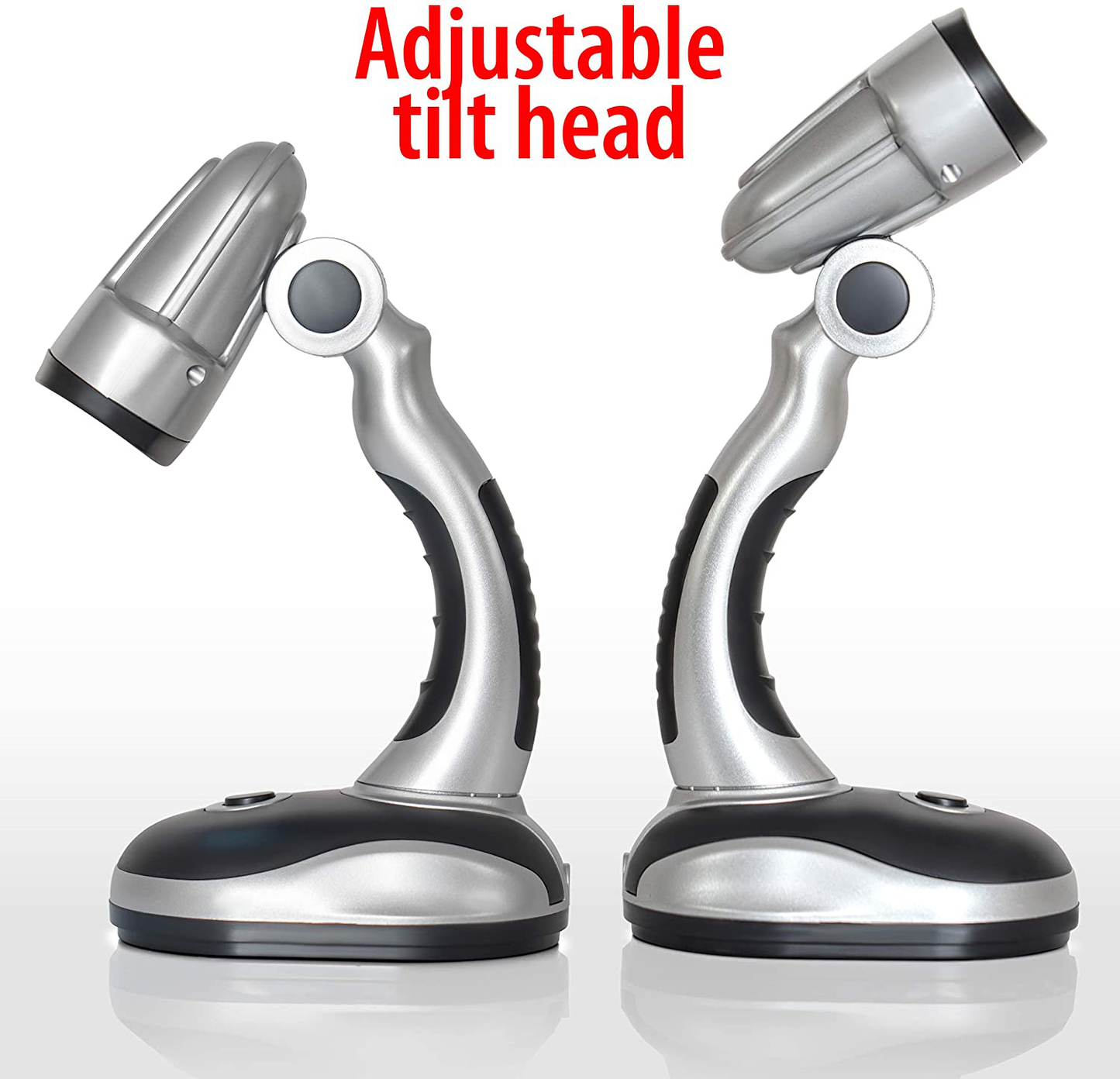 Mitaki-Japan ELDSKLT Lights 12-Bulb Led Desk Lamp, 7-7/8" x 3" x 4-1/4", Silver/Black