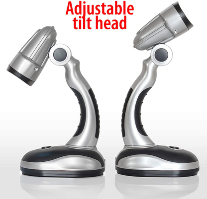 Mitaki-Japan ELDSKLT Lights 12-Bulb Led Desk Lamp, 7-7/8" x 3" x 4-1/4", Silver/Black